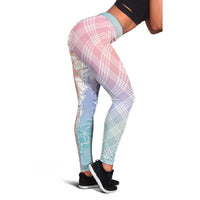 Hawaii Aloha Plumeria Lei Pastel Candy Palaka Leggings - Polynesian Pride