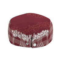 Hawaii Aloha Plumeria Lei Scarlet Palaka Jeff Hat - Polynesian Pride