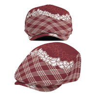 Hawaii Aloha Plumeria Lei Scarlet Palaka Jeff Hat - Polynesian Pride