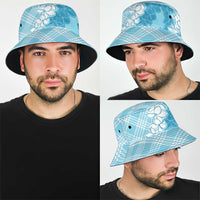 Hawaii Aloha Plumeria Lei Turquoise Palaka Bucket Hat - Polynesian Pride