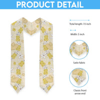 Hawaii Anthurium Tiare Pikake Lei Graduation Stole Melemele Lauhala Art Pattern