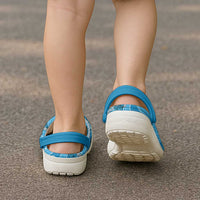 Hawaii Blue Hibiscus Pikake Lei Clogs Shoes - Polynesian Pride