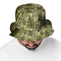 Hawaii Breadfruit Palaka Bucket Hat Omaomao Maile Lei - Polynesian Pride