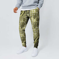 Hawaii Breadfruit Palaka Jogger Pants Omaomao Maile Lei - Polynesian Pride