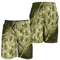 Hawaii Breadfruit Palaka Shorts for Men Omaomao Maile Lei LT9 - Polynesian Pride