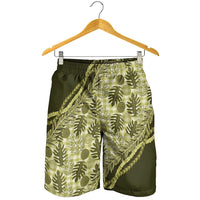 Hawaii Breadfruit Palaka Shorts for Men Omaomao Maile Lei LT9 - Polynesian Pride