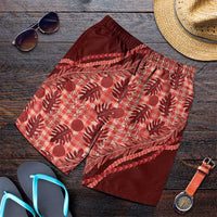 Hawaii Breadfruit Palaka Shorts for Men Ulaula Maile Lei - Polynesian Pride