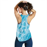 Hawaii Breadfruit Palaka Women Racerback Tank Polu Maile Lei - Polynesian Pride