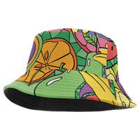 Hawaii Fruits Hippie Style Bucket Hat Vibrant Colorful LT01 One Size Multicolor - Polynesian Pride