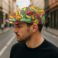 Hawaii Fruits Hippie Style Jeff Hat Vibrant Colorful