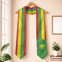 Hawaii Graduation Stole Kanaka Maoli Flag LT05 One Size Reggae - Polynesian Pride