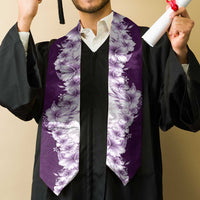 Hawaii Hibiscus Flowers Graduation Stole Purple Polynesian Pattern LT05 - Polynesian Pride