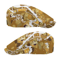 Hawaii Japanese Culture Gold Jeff Hat Spring Cranes Aloha Pattern