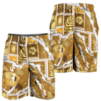 Hawaii Japanese Culture Gold Shorts for Men Spring Cranes Aloha Pattern LT01 - Polynesian Pride
