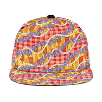 Hawaii Kahili Palaka Motifs Snapback Cap Hawaiian Honohono Pikake Lei LT14 One Size Red - Polynesian Pride
