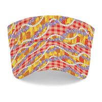 Hawaii Kahili Palaka Motifs Sun Visor Cap Hawaiian Honohono Pikake Lei LT14 - Polynesian Pride