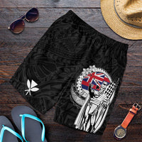 Hawaii King Kamehameha Shorts for Men Flag Polynesian Pattern