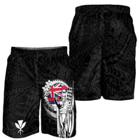Hawaii King Kamehameha Shorts for Men Flag Polynesian Pattern