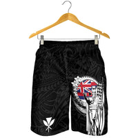 Hawaii King Kamehameha Shorts for Men Flag Polynesian Pattern