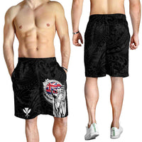 Hawaii King Kamehameha Shorts for Men Flag Polynesian Pattern