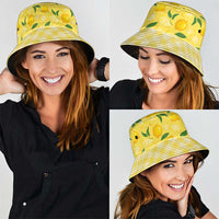 Hawaii Lemon Palaka Bucket Hat Striped Stylized LT01 - Polynesian Pride