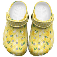 Hawaii Lemon Palaka Clogs Shoes Striped Stylized LT01 Yellow - Polynesian Pride