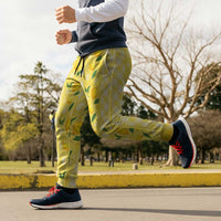 Hawaii Lemon Palaka Jogger Pants Striped Stylized