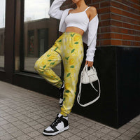 Hawaii Lemon Palaka Jogger Pants Striped Stylized
