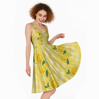 Hawaii Lemon Palaka Midi Dress Striped Stylized LT01 - Polynesian Pride