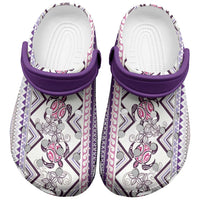 Hawaii Makahiki Turtle Clogs Shoes Violet Tapa Pattern - Polynesian Pride