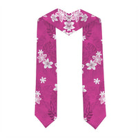 Hawaii Monstera Deliciosa Graduation Stole Pink Plumeria Polynesian Pattern