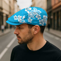 Hawaii Monstera Deliciosa Jeff Hat Blue Plumeria Polynesian Pattern - Polynesian Pride