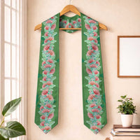Hawaii Ohia Lehua Graduation Stole Tropical Vibes Green LT05 One Size Green - Polynesian Pride