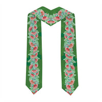 Hawaii Ohia Lehua Graduation Stole Tropical Vibes Green LT05 - Polynesian Pride