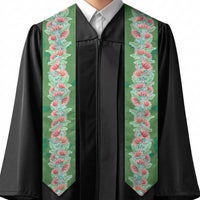 Hawaii Ohia Lehua Graduation Stole Tropical Vibes Green LT05 - Polynesian Pride