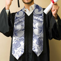 Hawaii Plumeria Lokelani Pikake Lei Graduation Stole Navy Blue Polynesian Tattoo