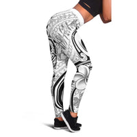 Hawaii Plumeria Lokelani Pikake Lei Leggings Ele'ele Polynesian Tattoo