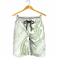 Hawaii Plumeria Lokelani Pikake Lei Shorts for Men Oma'oma'o Polynesian Tattoo