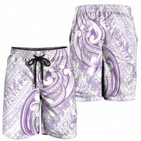 Hawaii Plumeria Lokelani Pikake Lei Shorts for Men Poni Polynesian Tattoo
