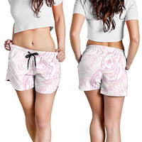 Hawaii Plumeria Lokelani Pikake Lei Shorts for Women Poni Mama Polynesian Tattoo