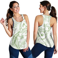 Hawaii Plumeria Lokelani Pikake Lei Women Racerback Tank Oma'oma'o Polynesian Tattoo