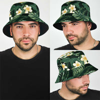 Hawaii Plumeria Tropical Leaves Bucket Hat Monstera Calathea Palm Fronds