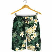 Hawaii Plumeria Tropical Leaves Shorts for Men Monstera Calathea Palm Fronds