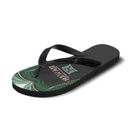 Hawaii Rainbow Warriors Flip Flops Polynesian Motif Black Color