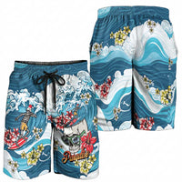 Hawaii Santa Skeleton Surfing Shorts for Men Mele Kalikimaka i Iulai!