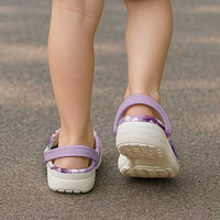 Hawaii Tropical Flowers Clogs Shoes Polynesian Tattoo Lavender