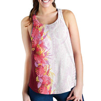 Hawaii Tropical Plant Akala Women Racerback Tank Vibrant Polynesian Pattern