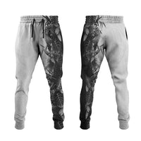 Hawaii Tropical Plant Monochrome Jogger Pants Vibrant Polynesian Pattern LT01 Black - Polynesian Pride