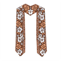 Hawaii Vintage Brown Hibiscus Tapa Pattern Graduation Stole