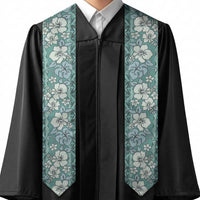 Hawaii Vintage Green Hibiscus Tapa Pattern Graduation Stole LT05 - Polynesian Pride